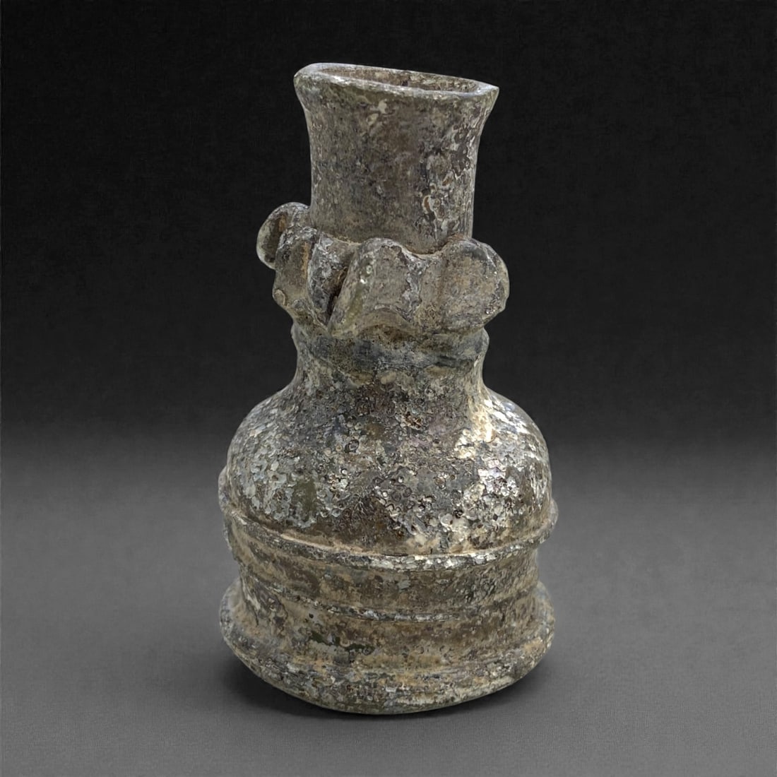 A Roman Levantine Glass Unguentarium with Pinched Collar, 1st Century CE, 94LN (1 of 2)