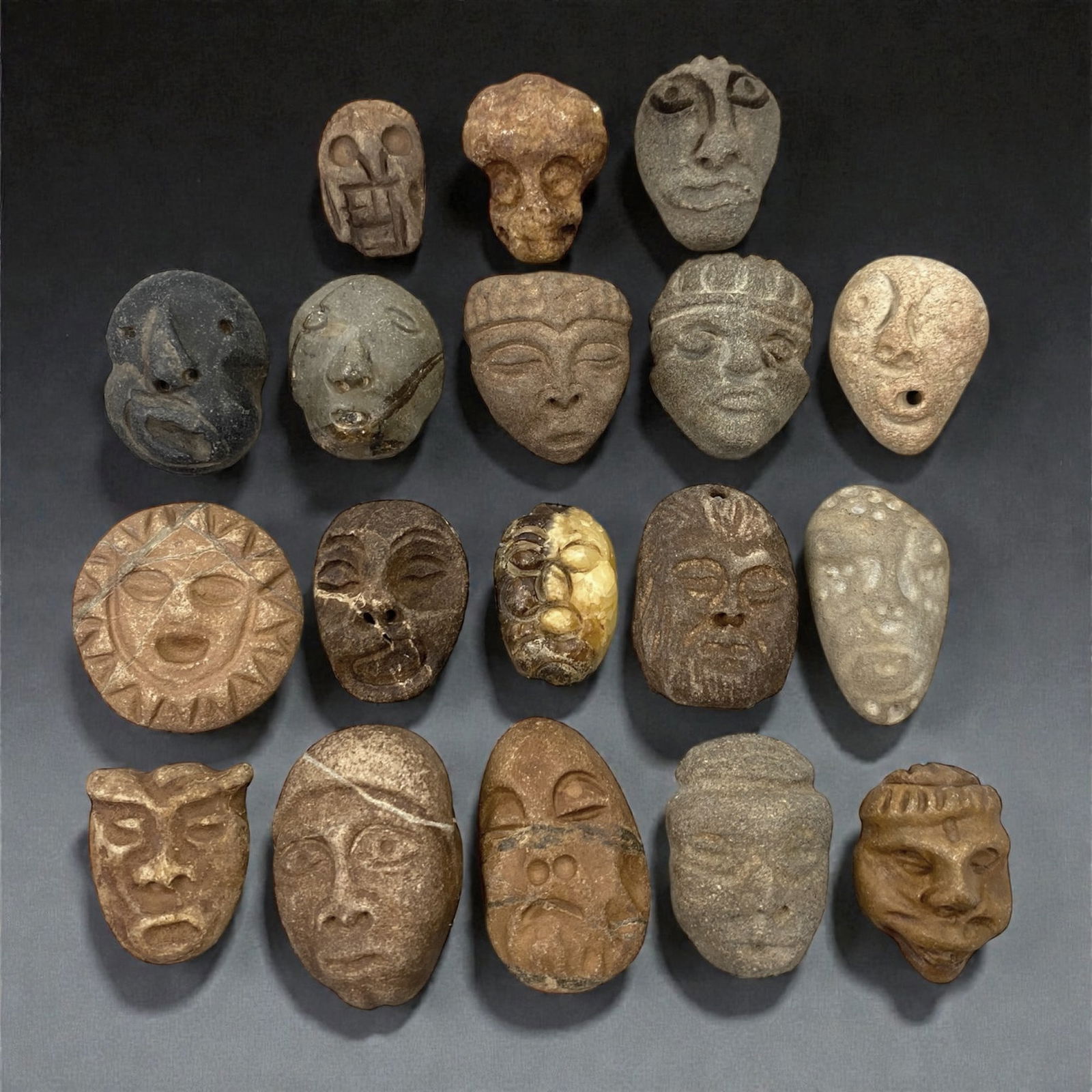 A Group of Mediterranean Stone Maskettes, 12th-17th Century, 46XJ (1 of 1)