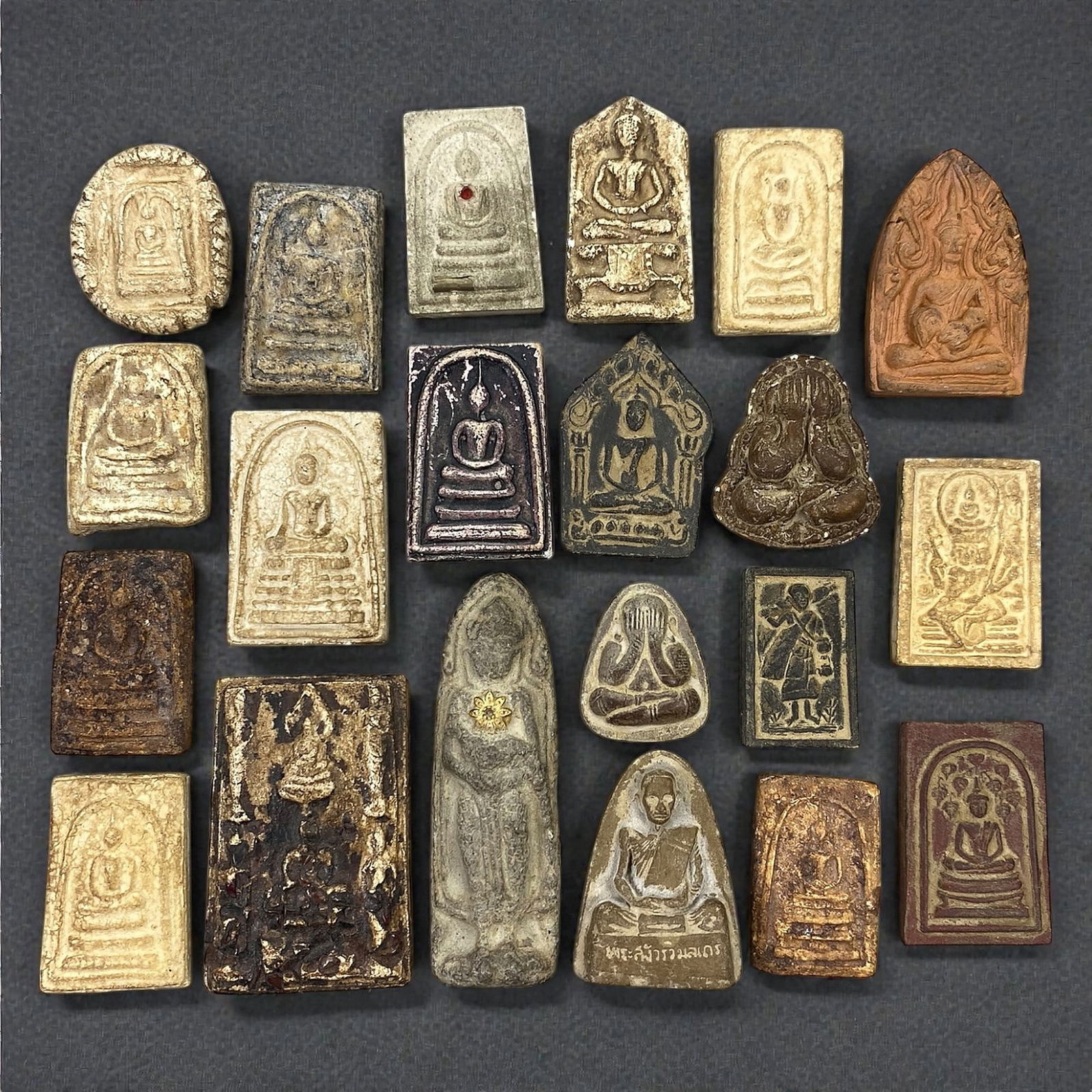 A Group of Thai Clay Amulets, 20th Century, 91V (1 of 2)