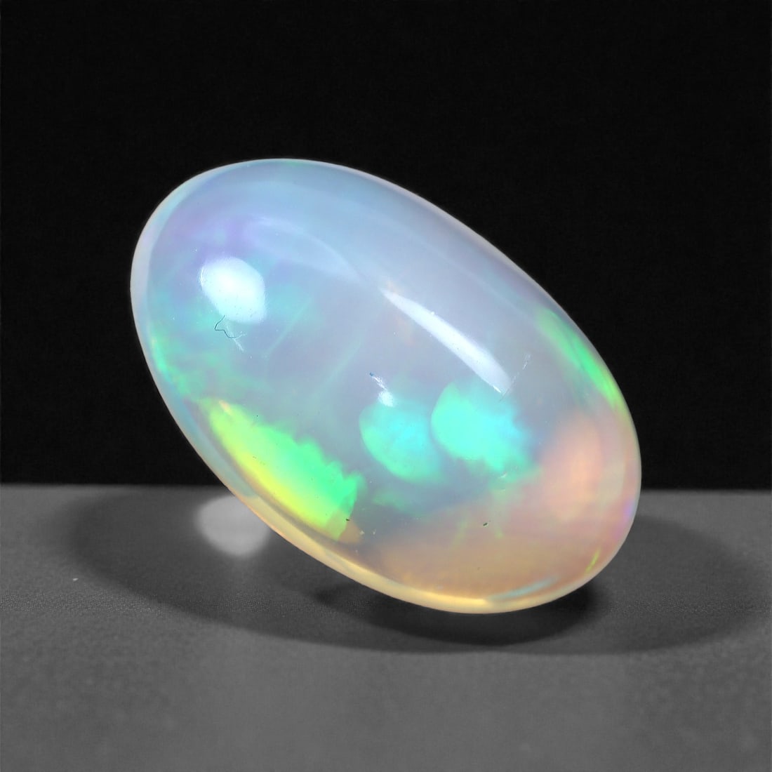 4.64 Carats Neon Green Fire Welo Opal - Natural Ethiopian Gemstone 15.5x9.7x6.2mm, 30XH (1 of 2)