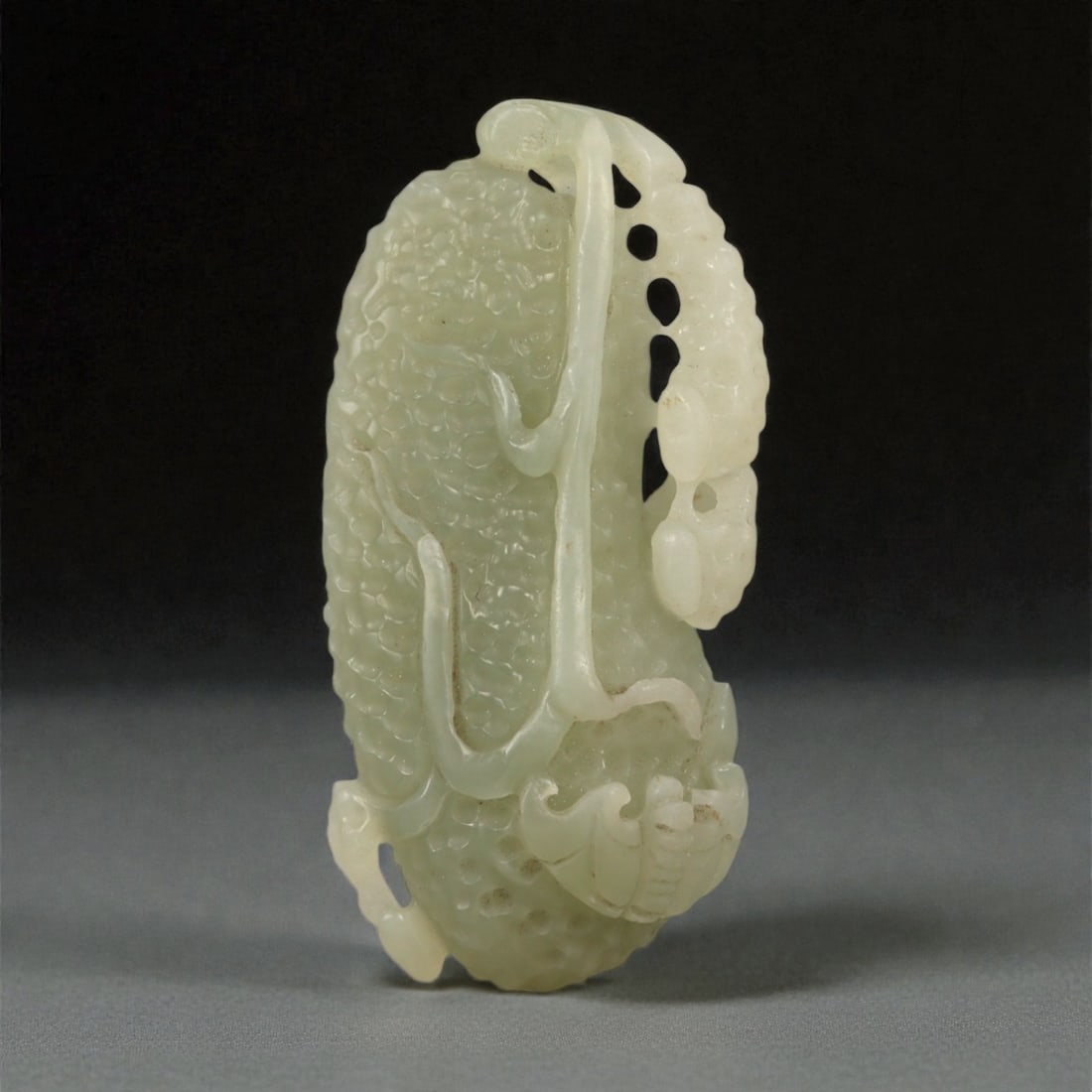 A Chinese Nephrite Jade Fruit Pendant, 20th Century, 7FC (1 of 2)