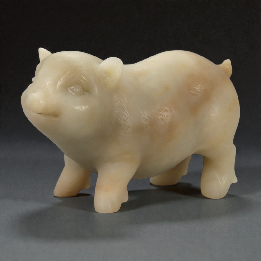 A Chinese Nephrite Jade Pig Figure, 20th Century, 61FB (1 of 3)
