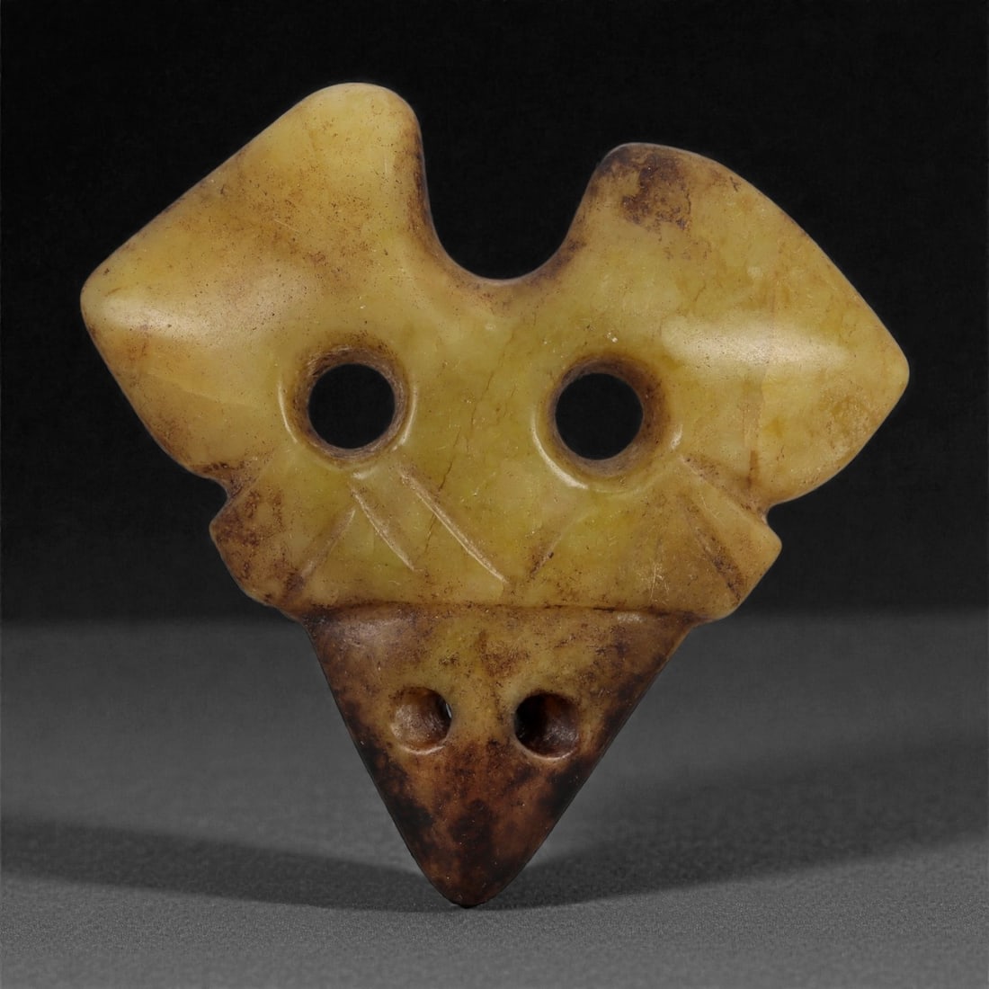 A Chinese Yellow Jade Archaistic Pendant, 20th Century, 73FD (1 of 2)