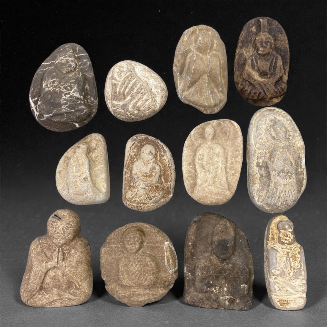 A Group of Japanese Stone Buddhist Figures, Edo Period, 94Z (1 of 1)