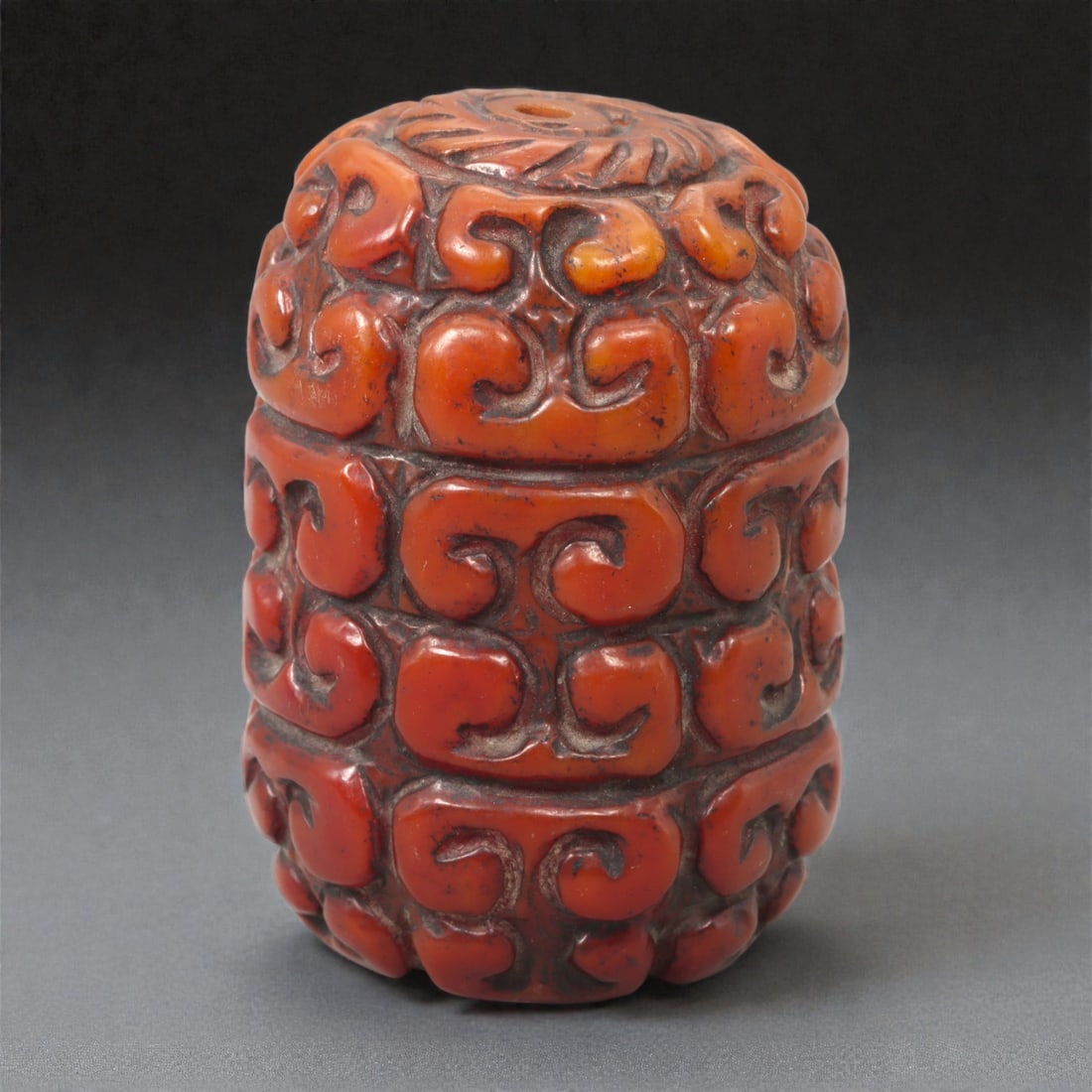 A Chinese Amber-Resin Carved Bead, 20th Century, 59FC (1 of 3)