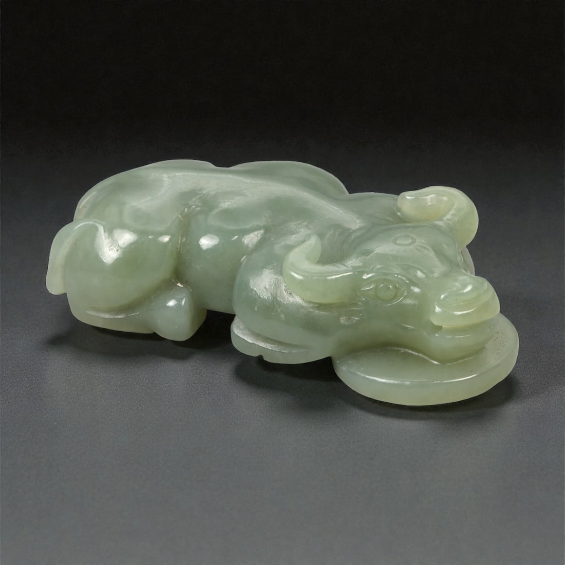 A Chinese Nephrite Jade Buffalo Figure, 20th Century, 5YA (1 of 3)