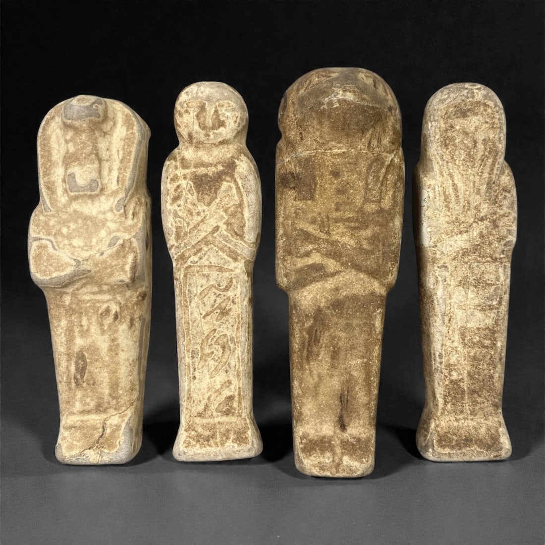 An Egyptian Revival Stone Shabti Group, 20th Century, 52W (1 of 1)