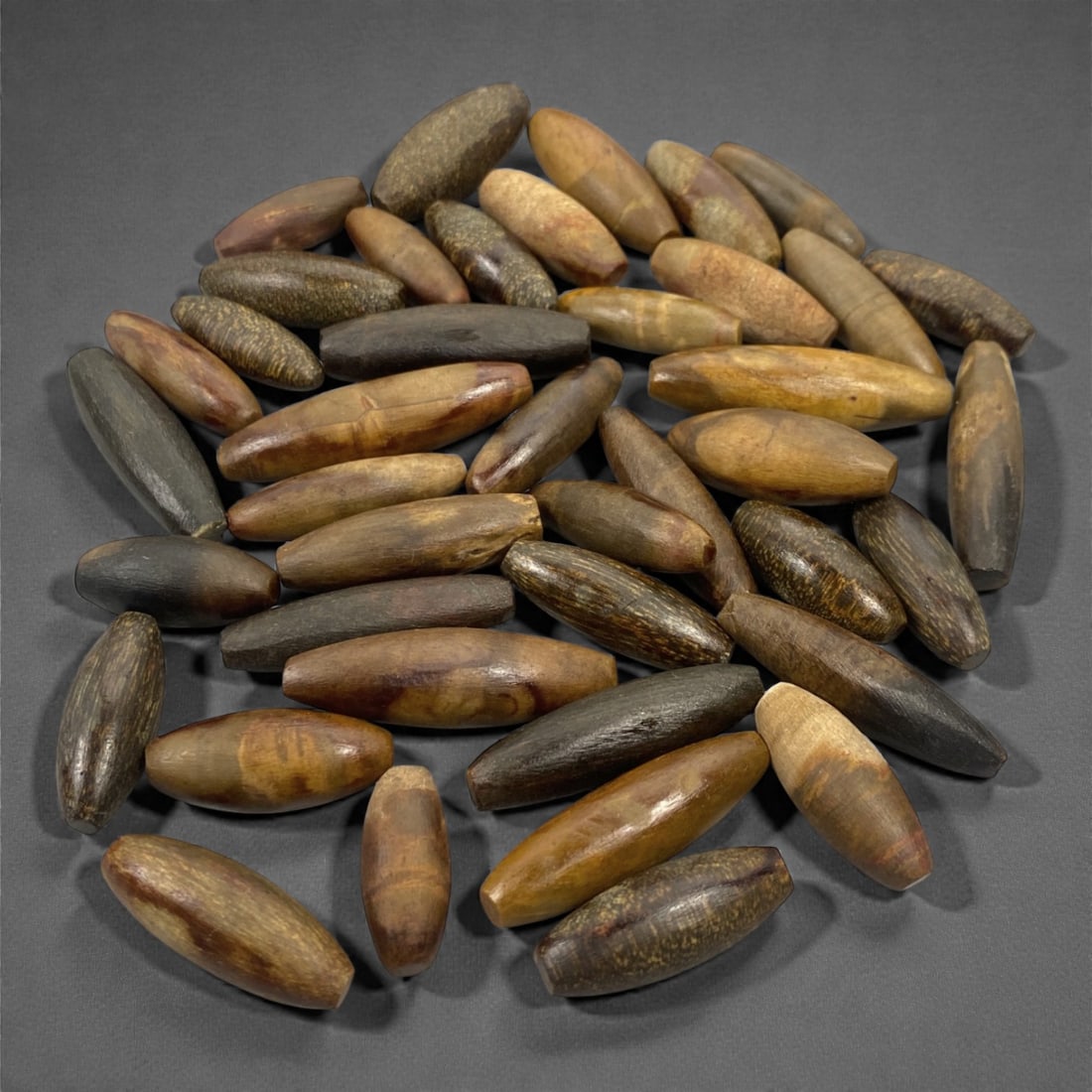 A Group of Himalayan Fossilized Wood Bead Blanks, 20th Century, 43V (1 of 1)