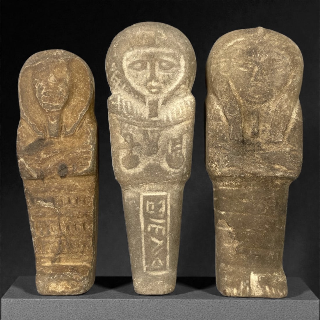 An Egyptian Revival Stone Shabti Group, 20th Century, 50W (1 of 1)
