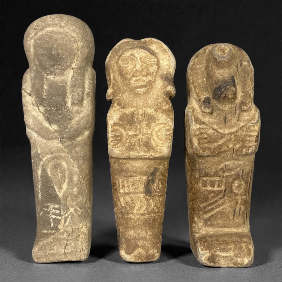 An Egyptian Revival Stone Shabti Group, 20th Century, 35W (1 of 1)