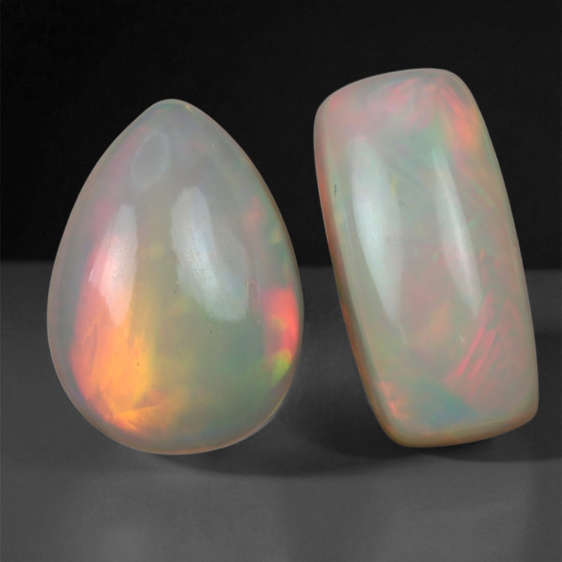 7.02 Carats Pastel Fire Opal Pair - Natural Ethiopian Welo Opals, 95XC (1 of 1)