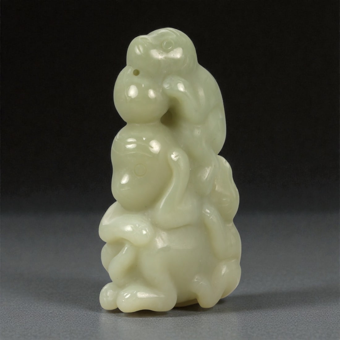 A Chinese Jade Monkey Group Carving, 20th Century, 59YA (1 of 3)