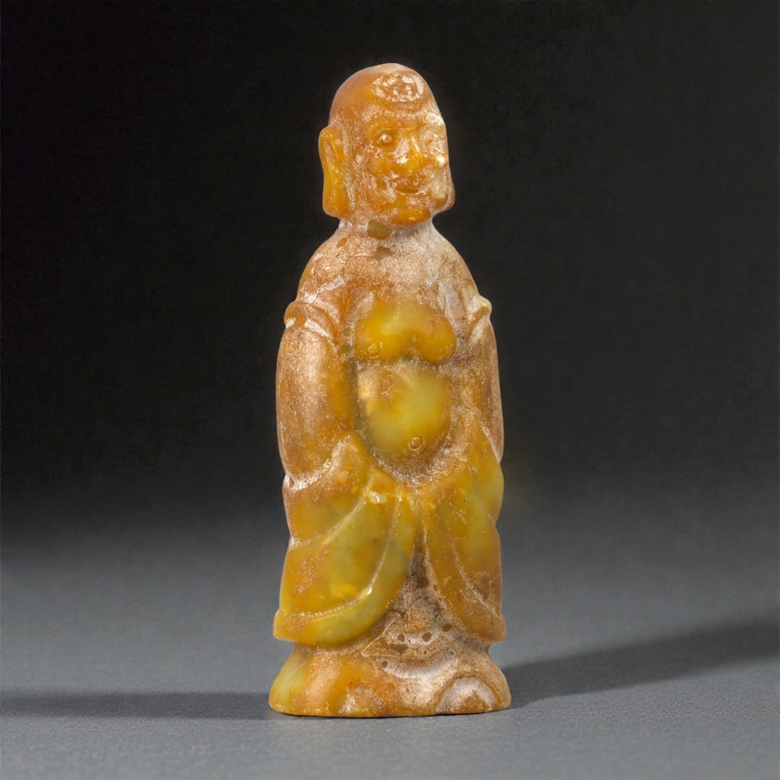 A Chinese Stone Figure of a Standing Attendant or Immortal, 20th Century, 96YA (1 of 3)