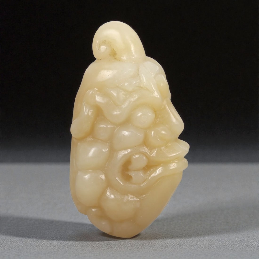 A Chinese Jade Anthropomorphic Head Carving, 20th Century, 34FA (1 of 2)