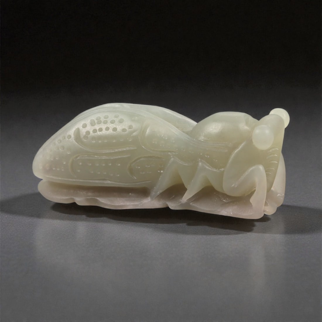 A Chinese Nephrite Jade Cicada Figure, 20th Century, 7FB (1 of 3)