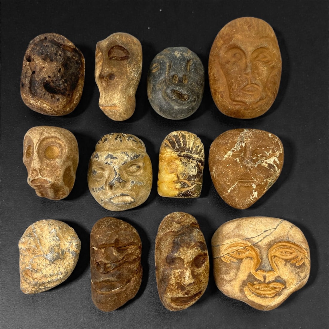 A Lot of Ancient Mediterranean Stone Maskettes, 12th-17th Century, 2.5-3.5cm, 45V (1 of 1)