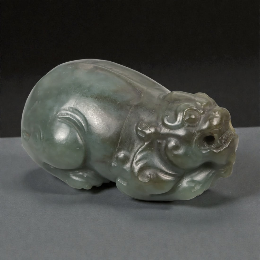 A Chinese Nephrite Jade Pixiu Figure, 20th Century, 66YA (1 of 3)