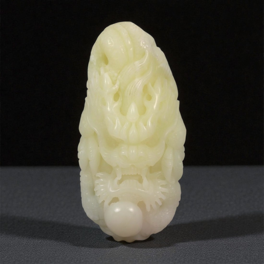 A Chinese Nephrite Jade Dragon Carving, 20th Century, 28FB (1 of 2)
