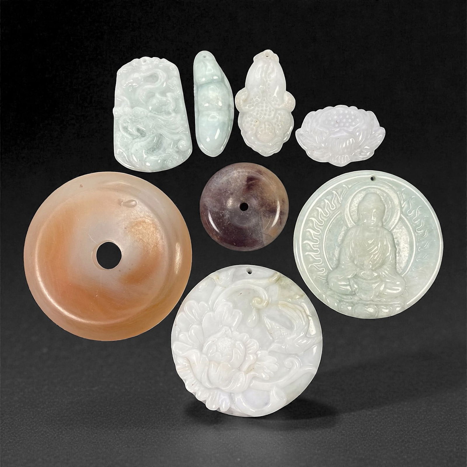 A Group of Chinese Jade Pendants and Amulets, 20th Century, 76V (1 of 1)