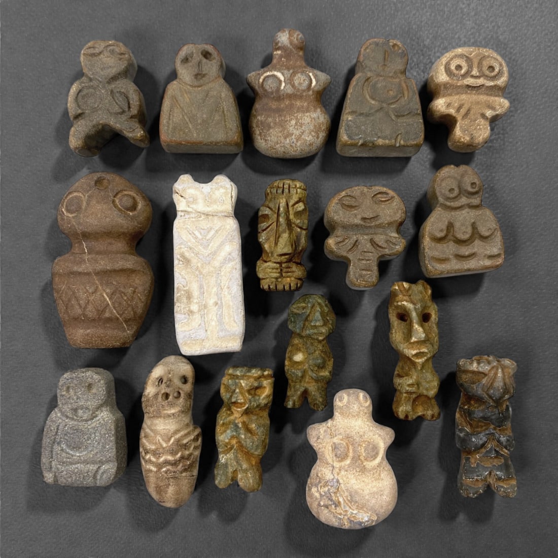 A Group of Ancient Stone Idols, Various Cultures, 77XJ (1 of 1)