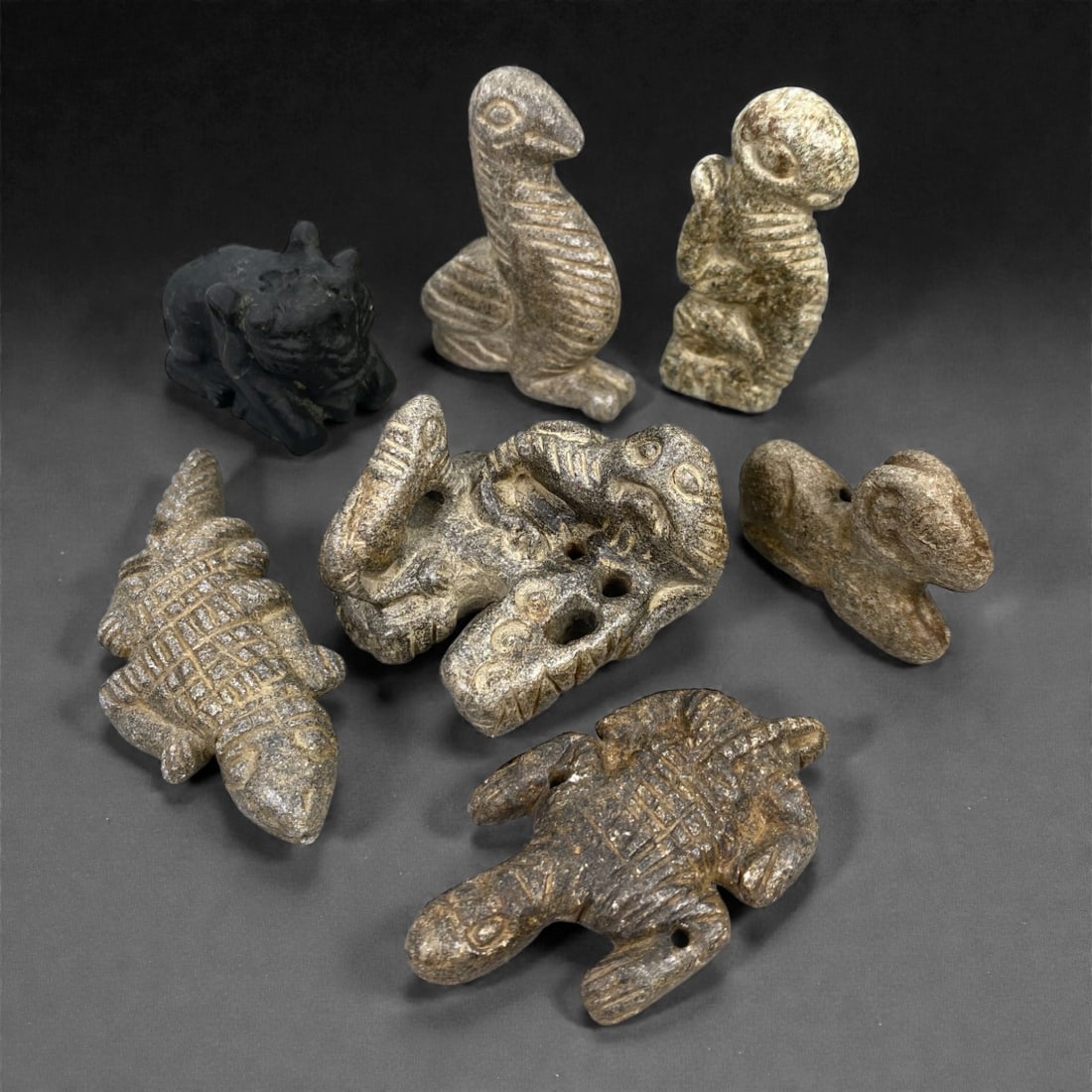 A Near Eastern Schist Zoomorphic Amuletic Group, Late 3rd-Early 2nd Millennium BCE, 99W (1 of 1)