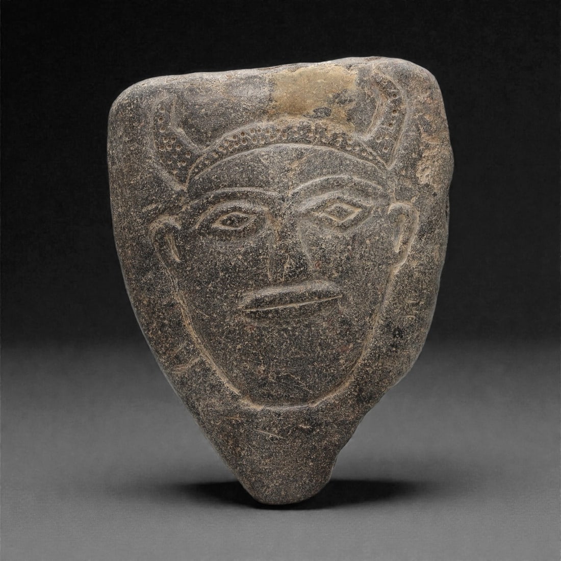 A Sino-Siberian Stone Anthropomorphic Plaque, Late 1st Millennium BCE, 13LQ (1 of 2)