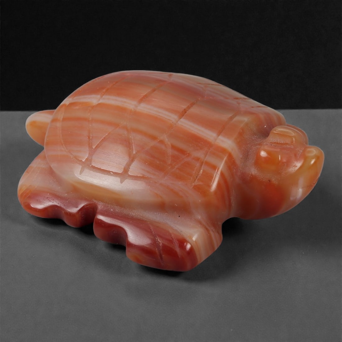 A Chinese Carnelian Tortoise Carving, 20th Century, 66YB (1 of 3)