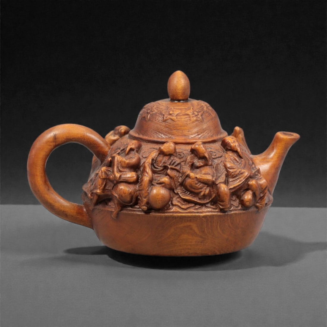 A Chinese Wood Teapot Sculpture, 20th Century, 8YC (1 of 2)