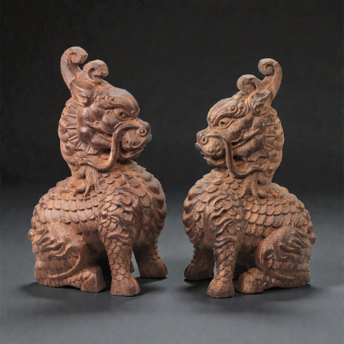 A Chinese Agarwood Carving of Qilin, 20th Century, 69FC (1 of 3)