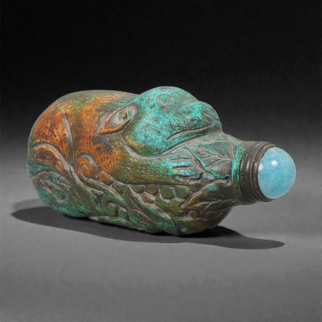 A Chinese Stone Zoomorphic Snuff Bottle, Qing Dynasty, 35FG (1 of 2)