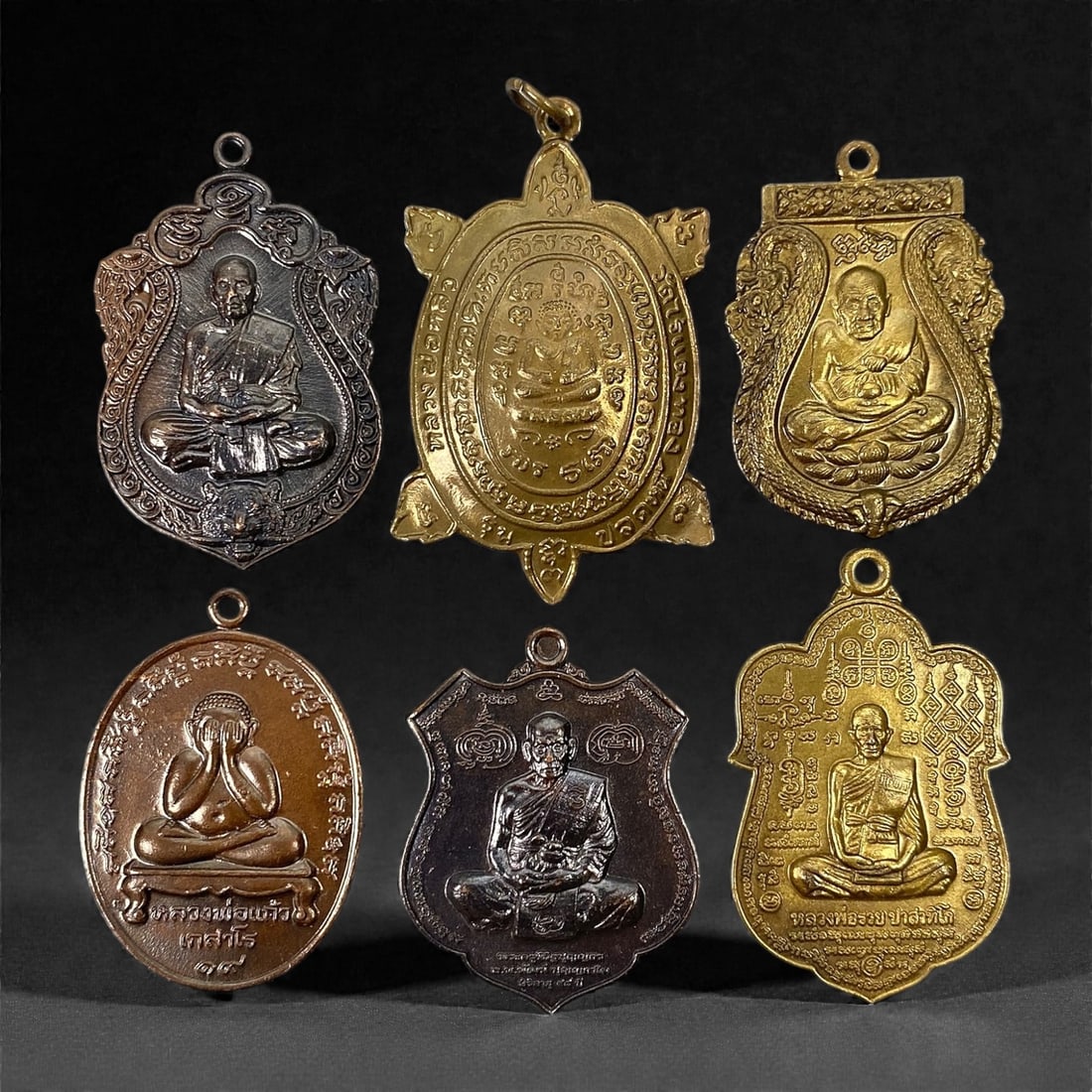 A Group of Six Thai Buddhist Monk Medals, 20th Century, 12XJ (1 of 2)