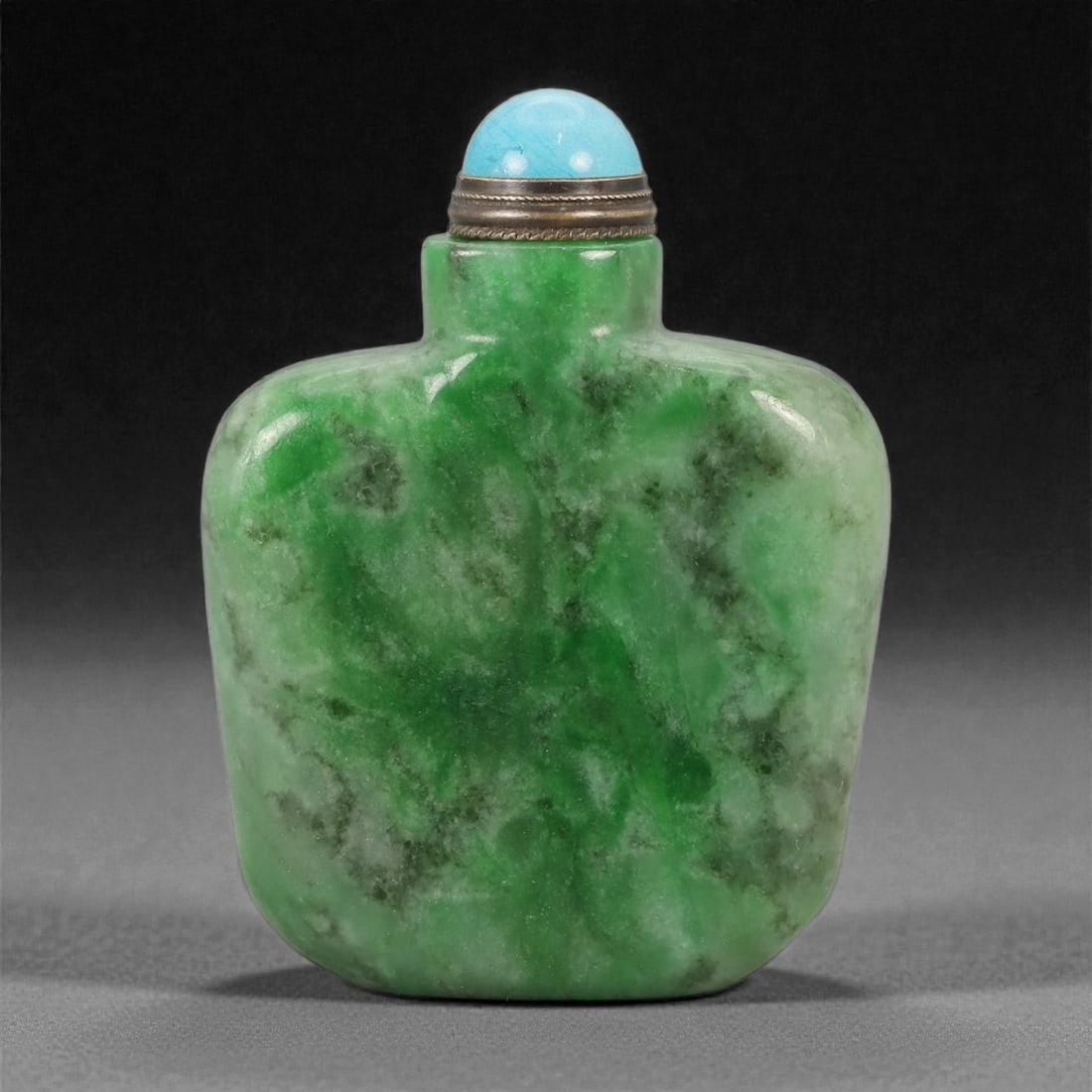 A Chinese Jadeite Jade Snuff Bottle, 20th Century, 81FG (1 of 2)