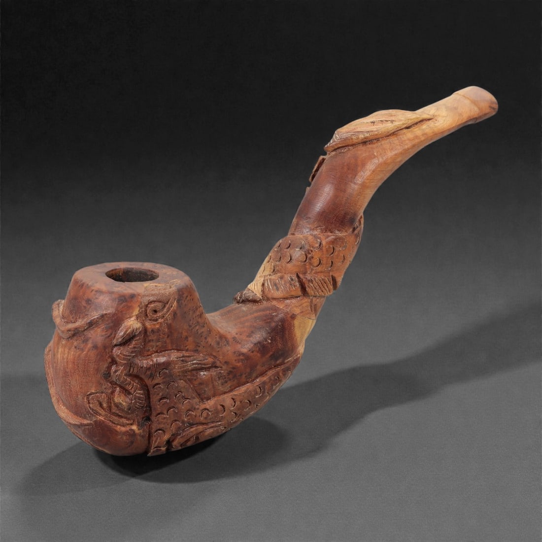 A Carved Wood Smoking Pipe, 20th Century, 22FH (1 of 3)