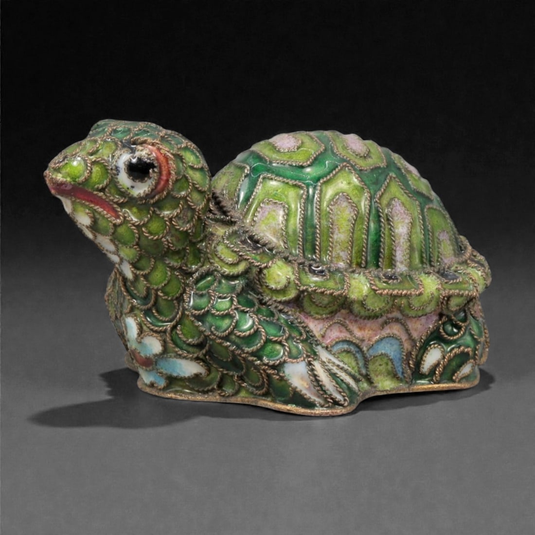 A Chinese Cloisonne Enamel Tortoise Effigy, 20th Century, 69YC (1 of 2)