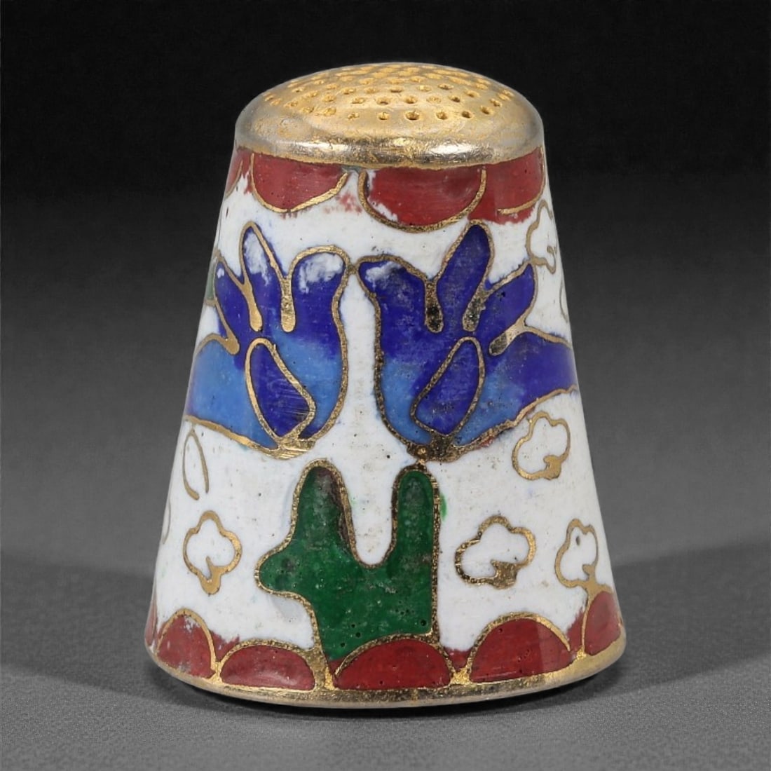 A Chinese Cloisonne Enamel Thimble, 20th Century, 14FH (1 of 3)