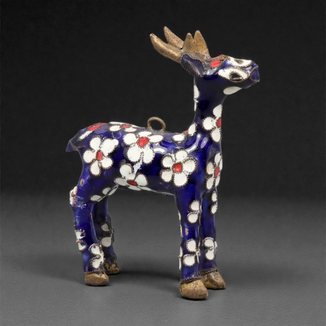 A Chinese Cloisonne Enamel Deer Effigy, 20th Century, 76YC (1 of 2)