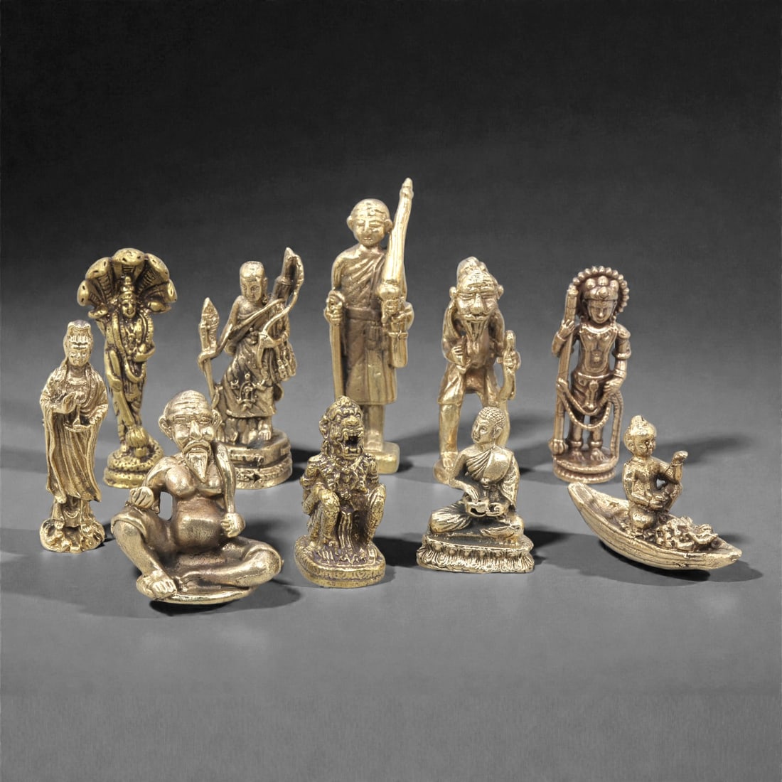 A Group of Thai Copper Alloy Religious Figures, 20th Century, 9ZG (1 of 1)