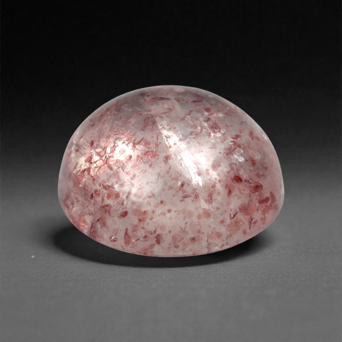 5.64 Carats Pink Included Brazilian Strawberry Quartz Cabochon - 11 x 6 mm, 65XK (1 of 1)