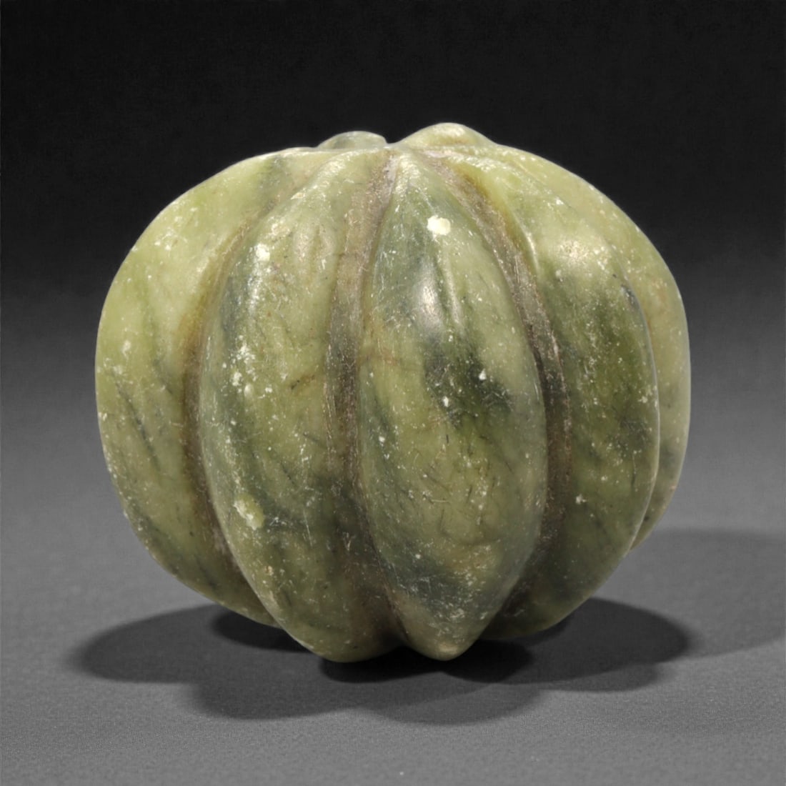 A Chinese Hetian Jade Melon-Shaped Bead, 20th Century, 91FH (1 of 3)