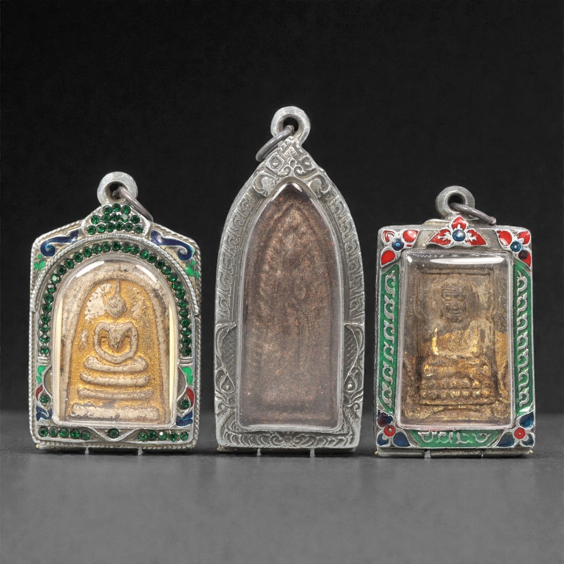 A Group of Thai Clay and Composite Buddhist Amulets, 20th Century, 14ZG (1 of 2)