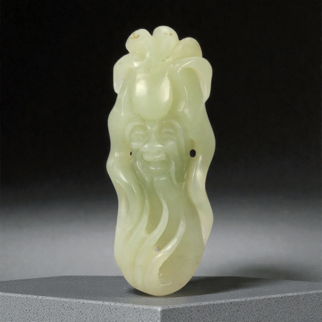 A Chinese Nephrite Jade Figural Pendant, 20th Century, 55FA (1 of 2)
