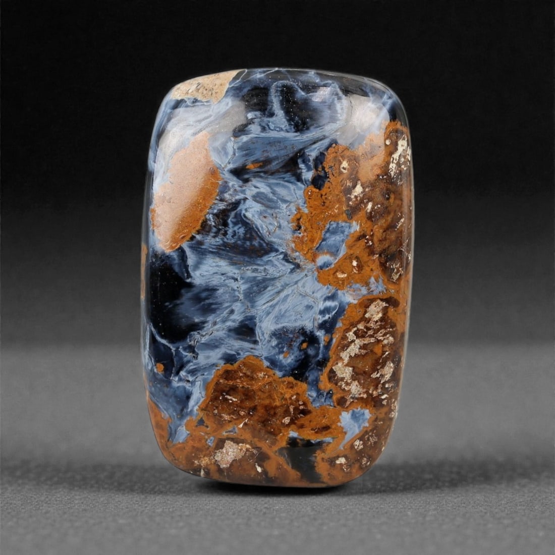 45.86 Carats Blue and Ochre Pietersite Cabochon - Natural Namibian Stone - 33 x 21 mm, 28XK (1 of 1)