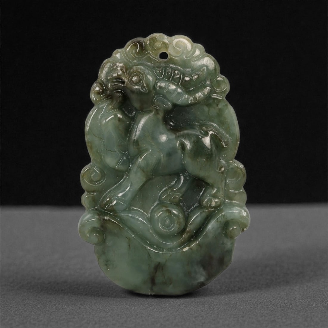 A Chinese Jadeite Jade Goat Amulet Pendant, 20th Century, 44YB (1 of 2)