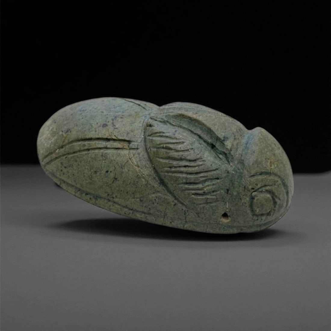 Ancient Medieval Green Stone Beetle Amulet or Trade Weight, c. 9th-14th Century CE, 10cm, 11EP (1 of 4)