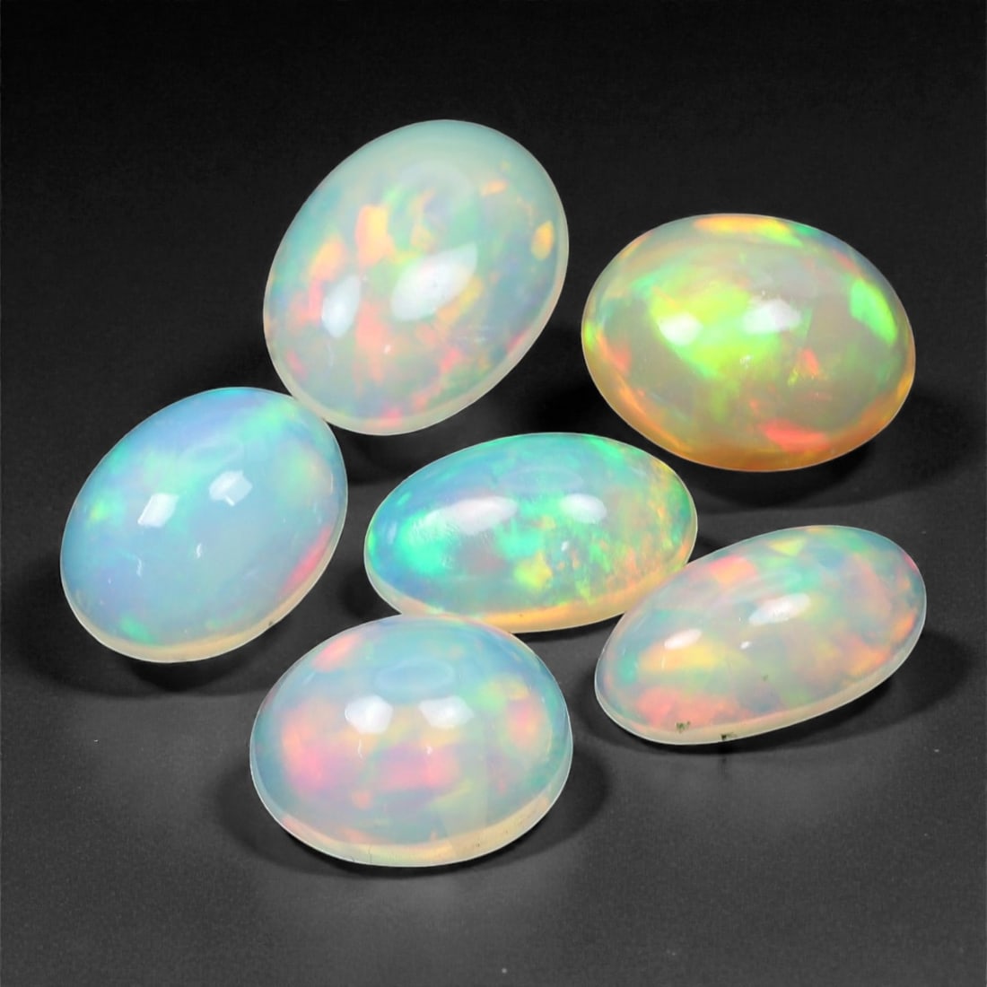 7.61 Carats Multicolor Welo Opal Selection - Natural Ethiopian Stones, 9mm, 14XK (1 of 1)