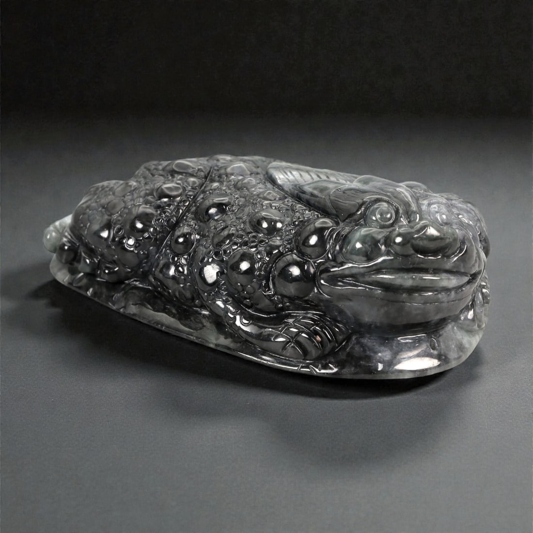 A Chinese Hetian "Mo Yu" Jade Frog, 20th Century, 72FB (1 of 4)