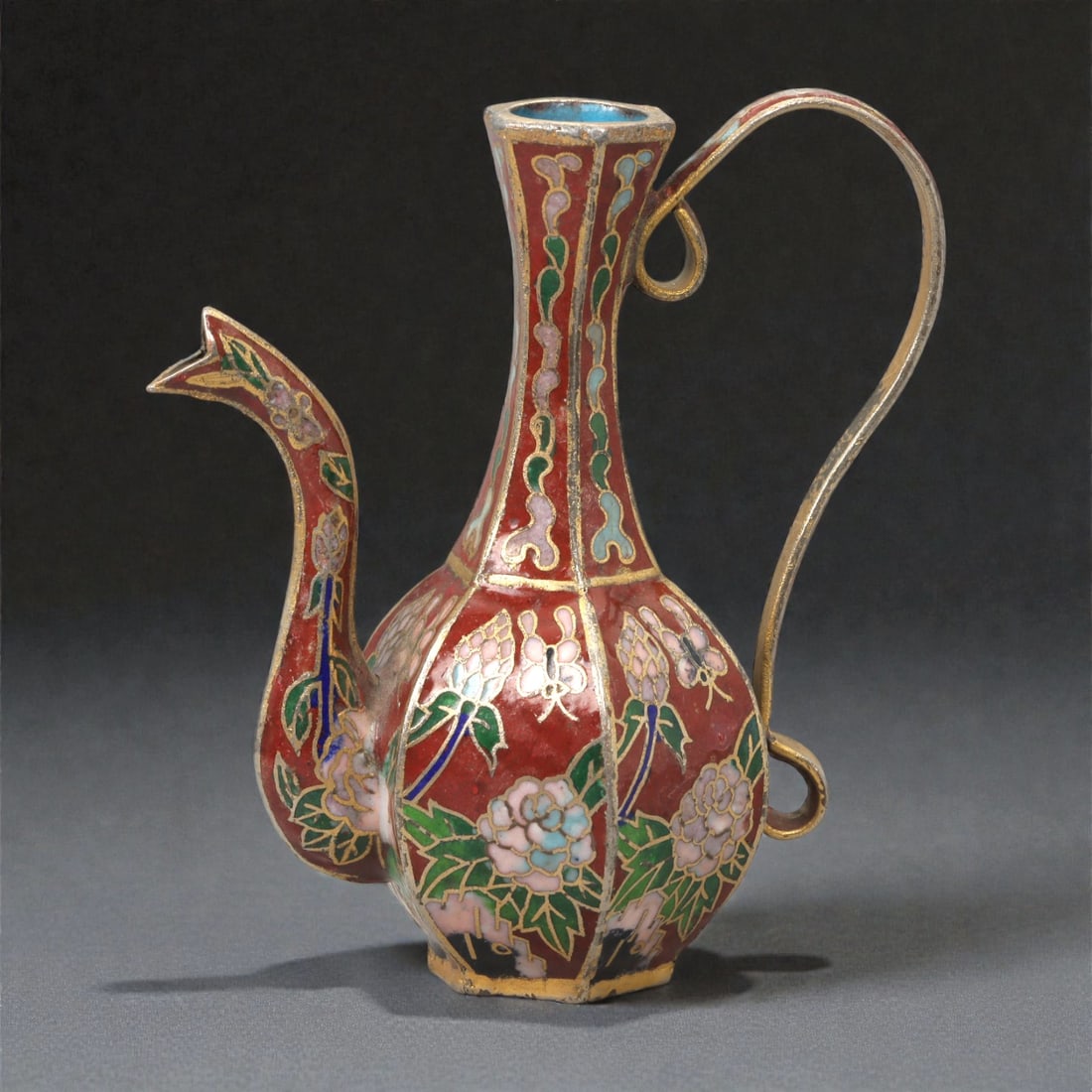 A Chinese Cloisonne Ewer, Late Qing Dynasty, 66FC (1 of 4)