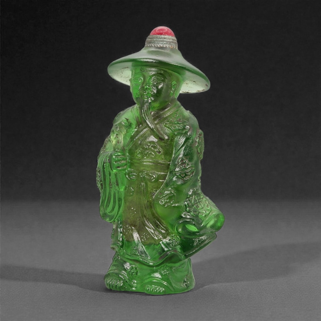 A Chinese Glass Figural Snuff Bottle, 20th Century, 73FG (1 of 3)