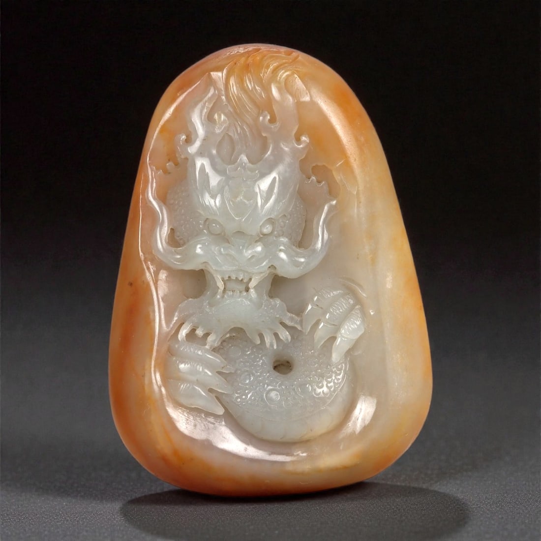 A Chinese Hetian Jade Dragon Plaque, 20th Century, 22FA (1 of 2)