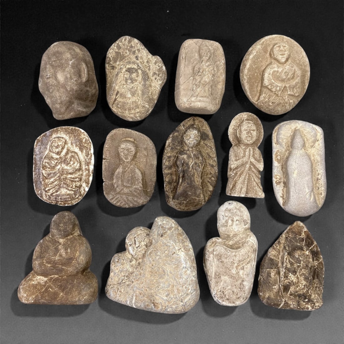 A Group of Japanese Stone Buddhist Figures, Edo Period, 91Z (1 of 1)